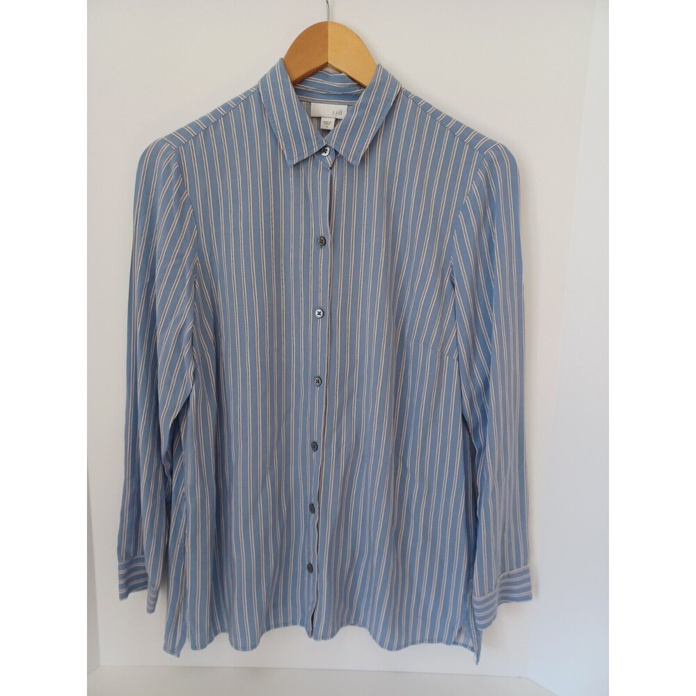 J. Jill Long Sleeve Button Down‎ Striped shirt Size Small